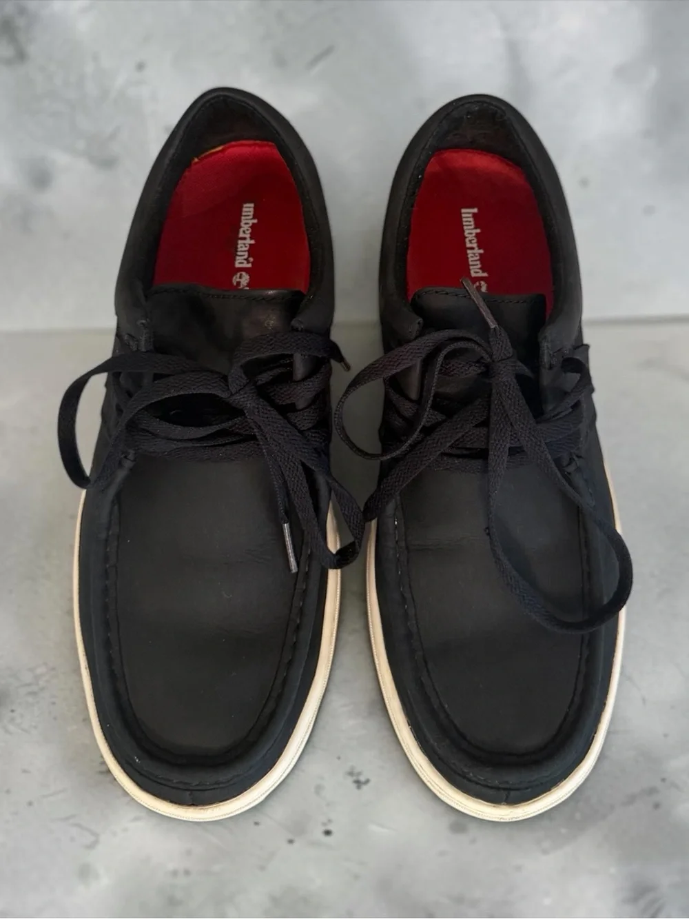 Timberland Cupsole Moc Toe Oxford Black Leather Men's Size 9 US (A184H)
